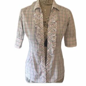 𝅺*lilly Pulitzer Plaid Button Top 0 ( fits more of a 00)